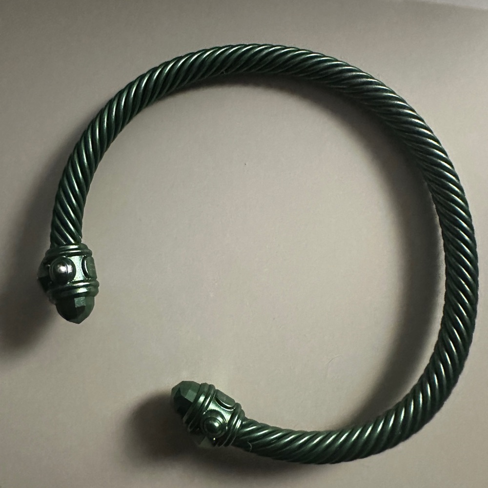 David Yurman Renaissance Classic Cable aluminum Bracelet in Forest Green